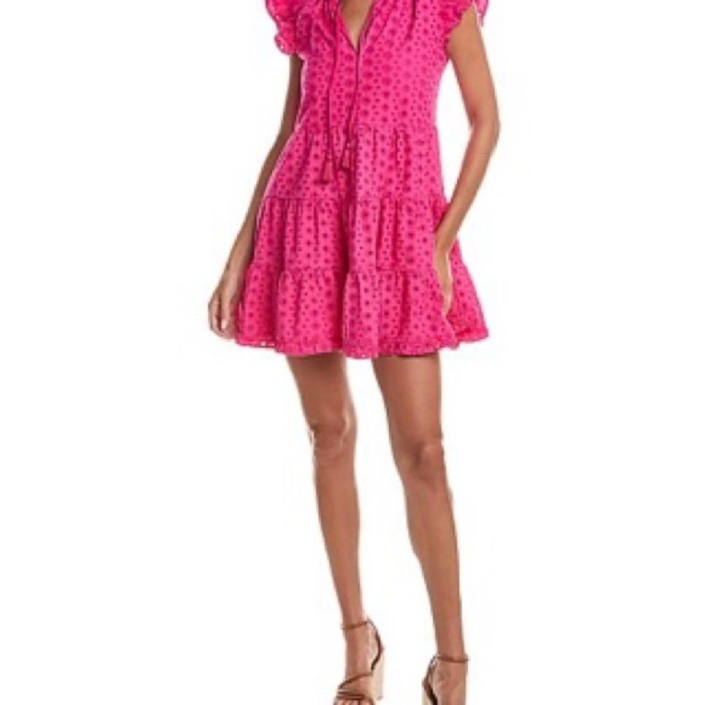 Sail to Sable Fuchsia Ruffle Mini Dress